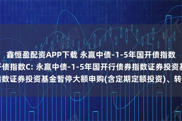 鑫恒盈配资APP下载 永赢中债-1-5年国开债指数A,永赢中债-1-5年国开债指数C: 永赢中债-1-5年国开行债券指数证券投资基金暂停大额申购(含定期定额投资)、转换转入业务的公告